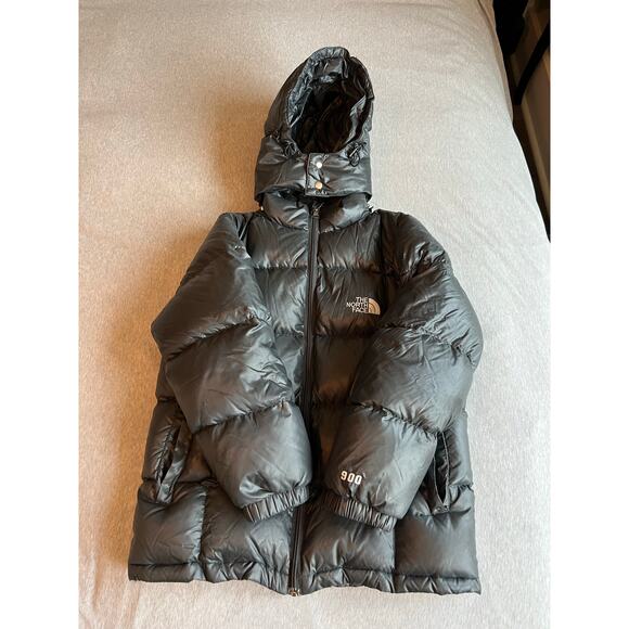 the north face kids 3xl nuptuse 900 puffy coat dark gray shine down jacket warm! - Picture 5 of 13